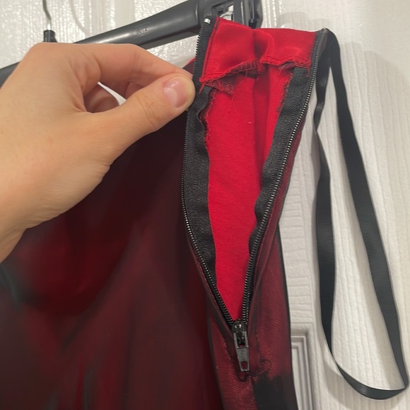 Red and black Evening gown skirt with slits by Masquerade - Picture 5 of 5